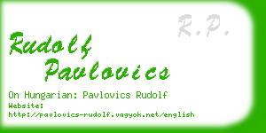 rudolf pavlovics business card